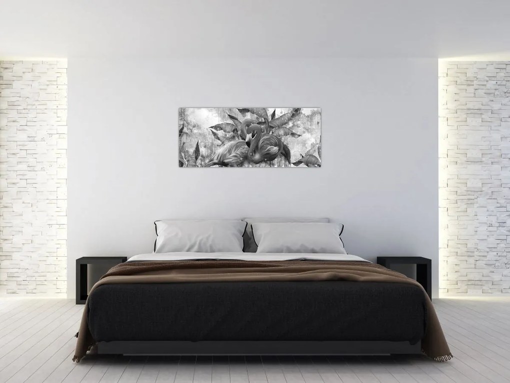 Tablou - Graffiti cu flamingo (120x50 cm)