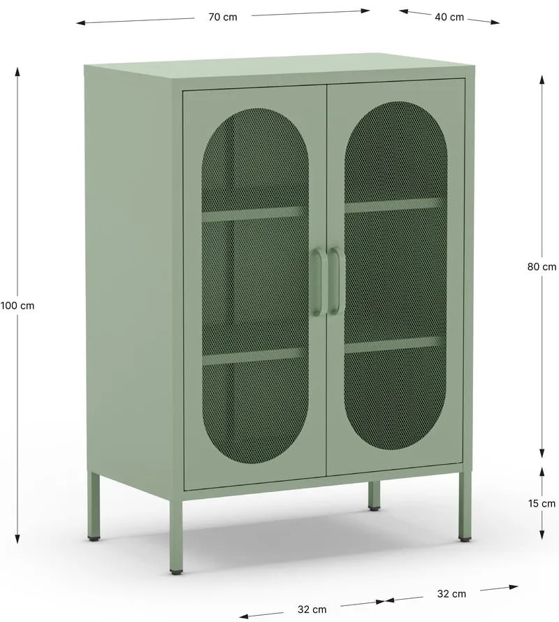 Dulap verde mentă 70x100 cm Diora – Marckeric