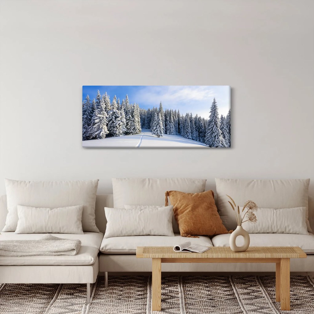 Tablou - Iarna in pădure (120x50 cm)