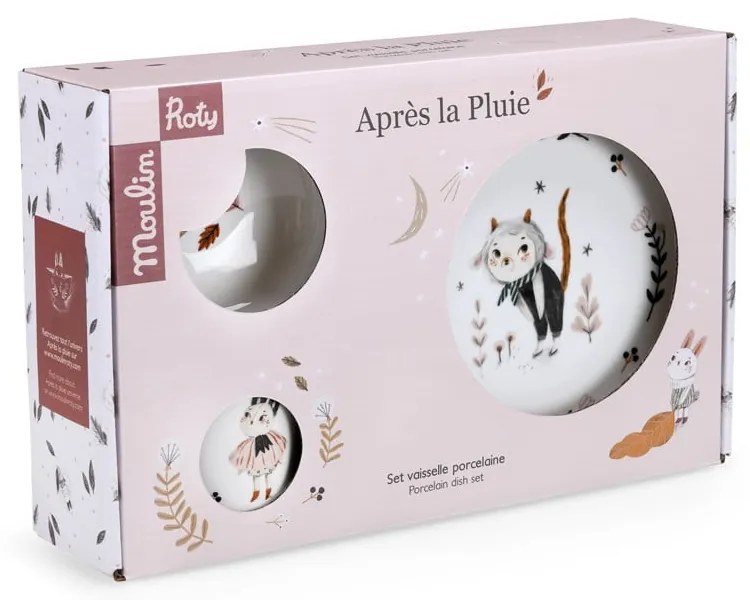 Set de veselă pentru copii din porțelan 3 buc. Après la Pluie – Moulin Roty