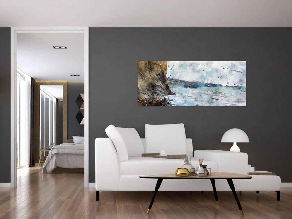 Tablou - Recif, acuarelă (120x50 cm)