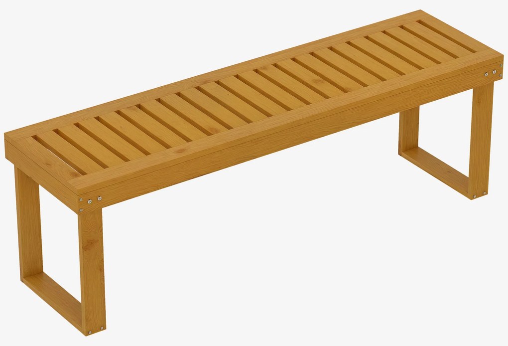 Outsunny Banc de gradina banc din lemn de pin 2 locuri banca de gradina sezut cu lamele 132 x 34 x 43 cm lemn natural | Aosom Romania