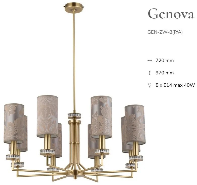 Candelabru 8 brate design clasic realizat manual Genova