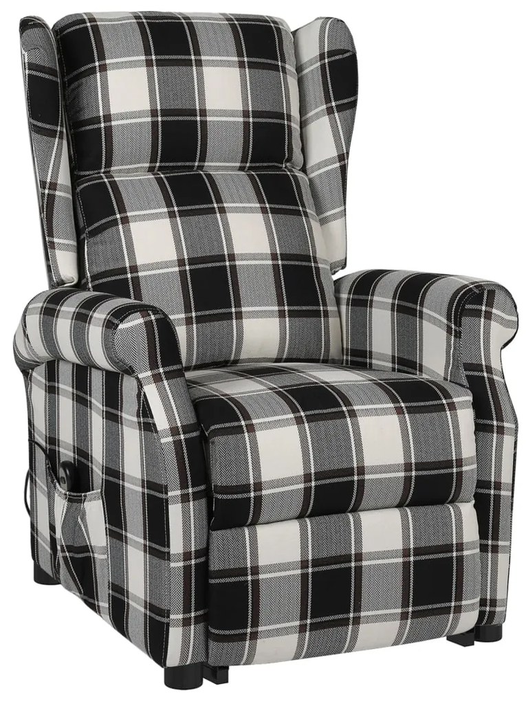 329479 vidaXL Fotoliu cu ridicare, maro și alb, material textil