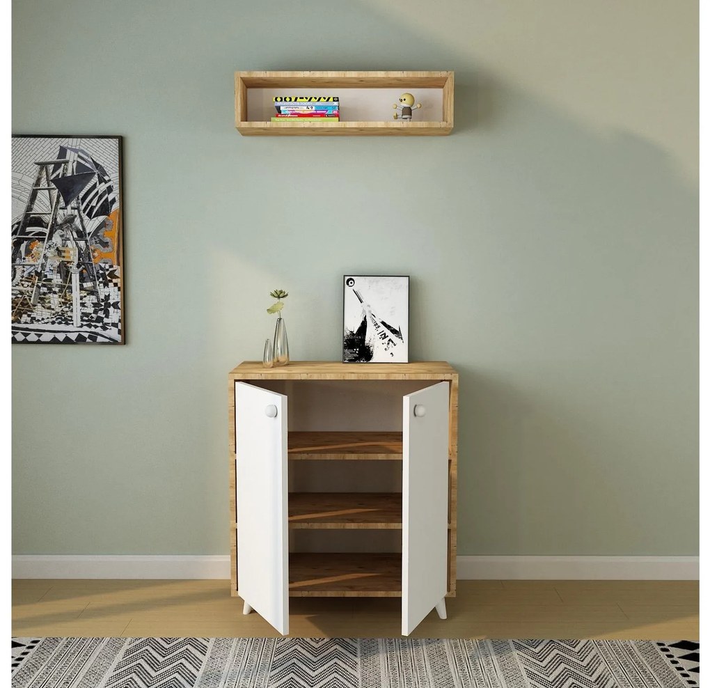 Mobilier Hol Menisa (stejar + alb) . 1093911