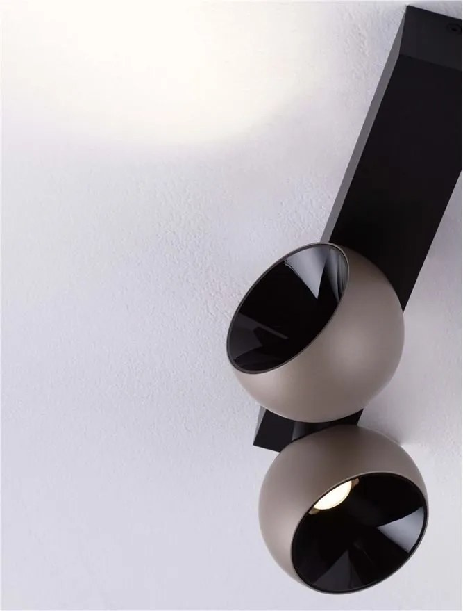 Plafoniera LED moderna stil minimalist LUSA 2L negru/cafeniu