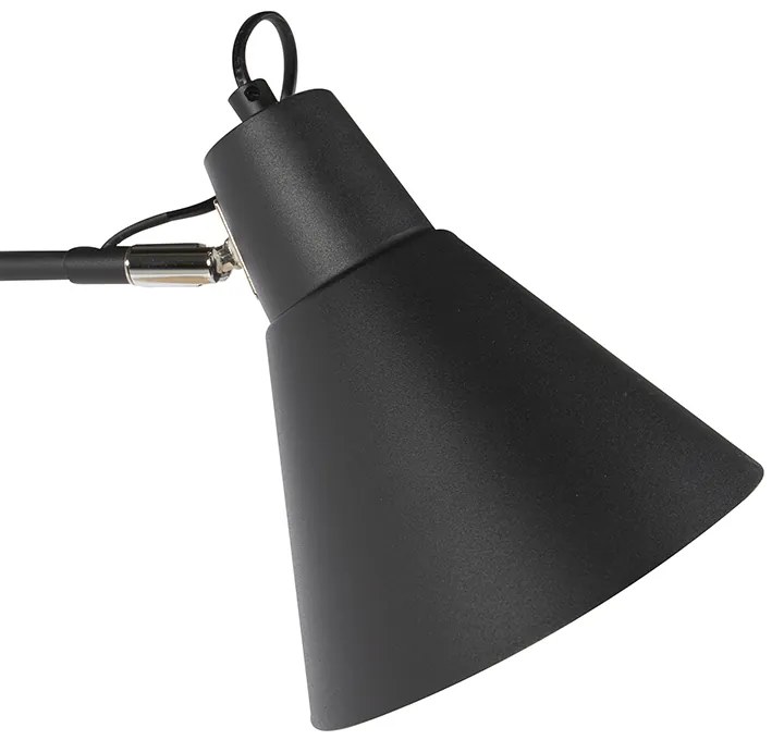 Lampa de perete de design neagră reglabilă - Luna