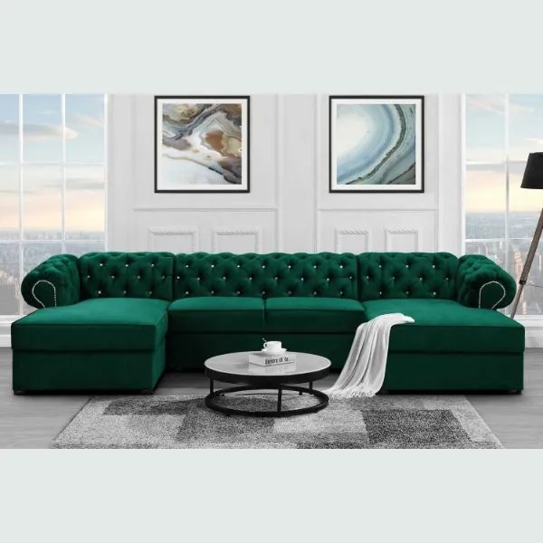 Coltar extensibil forma U verde inchis Versace