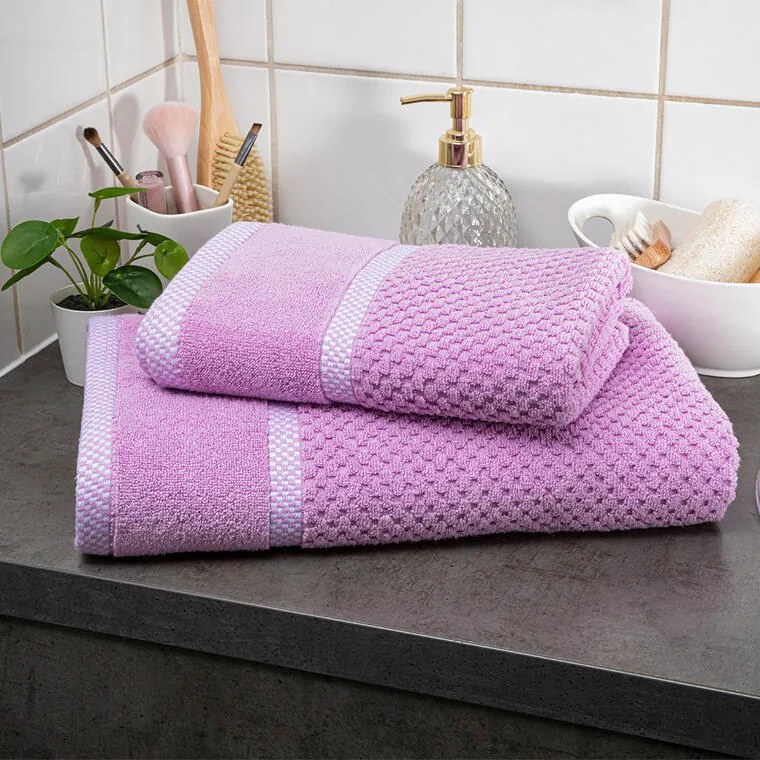Set de prosoape şi prosoape de baie din frotir MODENA liliac, 6 buc