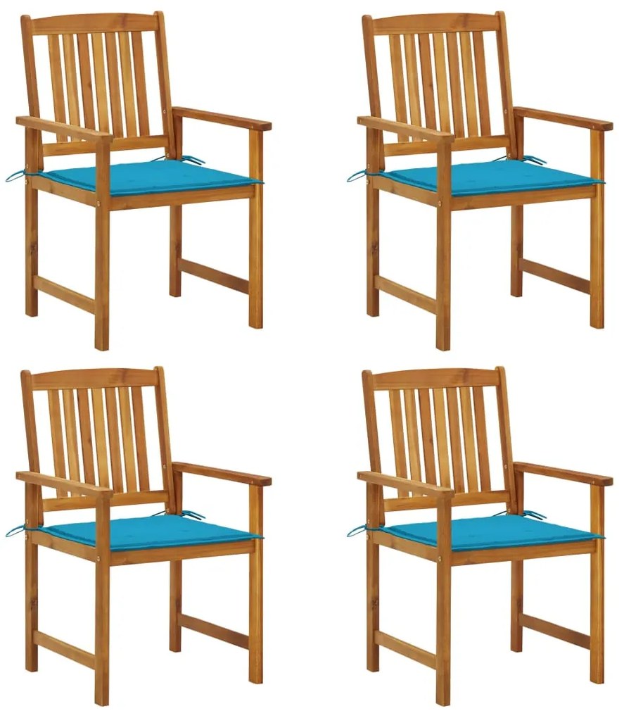 vidaXL Scaune de grădină cu perne, 4 buc., lemn masiv de acacia