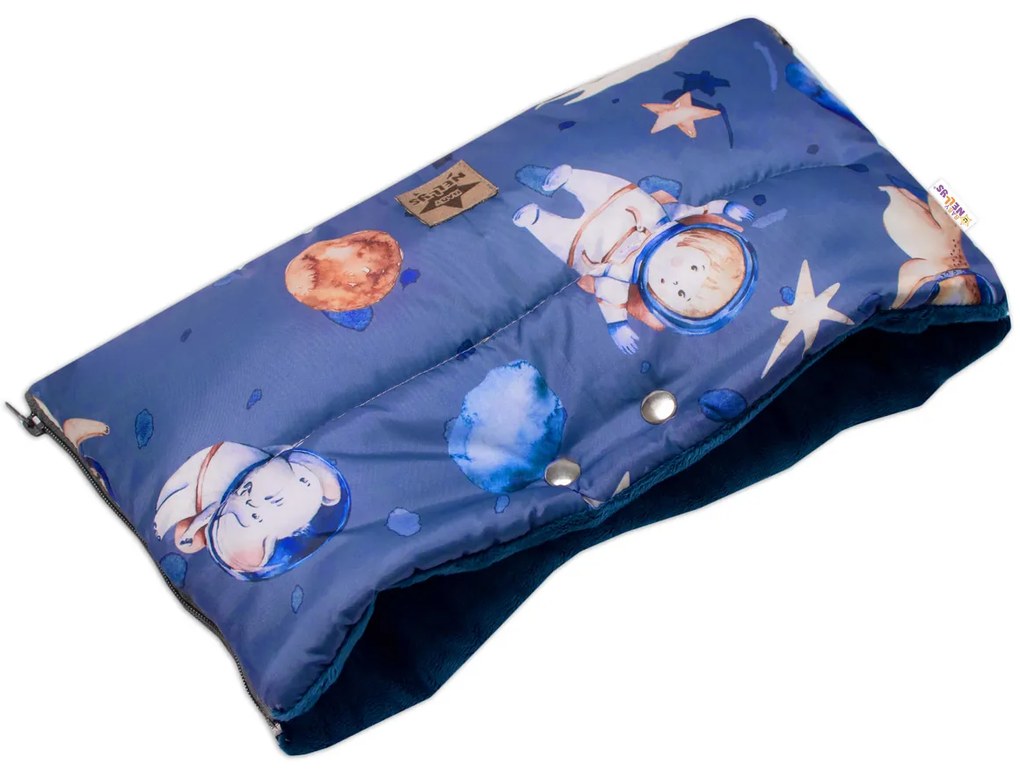 Baby Nellys Manșon pentru cărucior PREMIUM Cosmos, gri/albastru