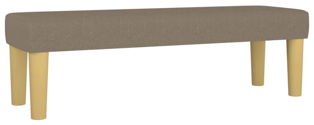 Pat continental cu saltea, gri taupe, 180x200 cm, textil Gri taupe, 180 x 200 cm, Design simplu
