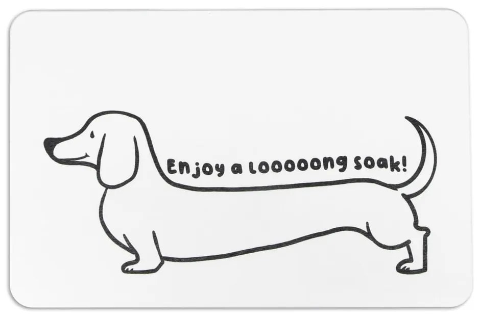 Covoraș de baie alb 39x60 cm Dachshund – Artsy Doormats