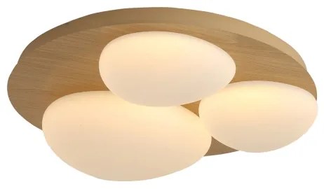 Brilagi - Plafonieră LED VISBY WOOD, 36 W, 230 V, Ø 50 cm, maro