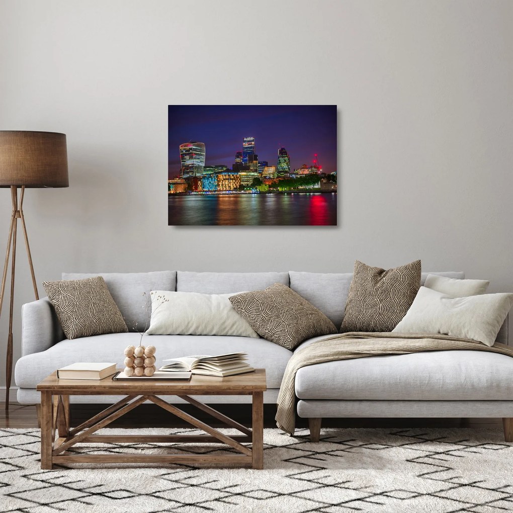 Tablou pe sticlă - Londra seara (70x50 cm)