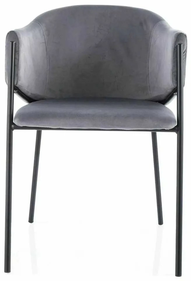 Scaun de bucătărie Serilda Velvet, gri / negru