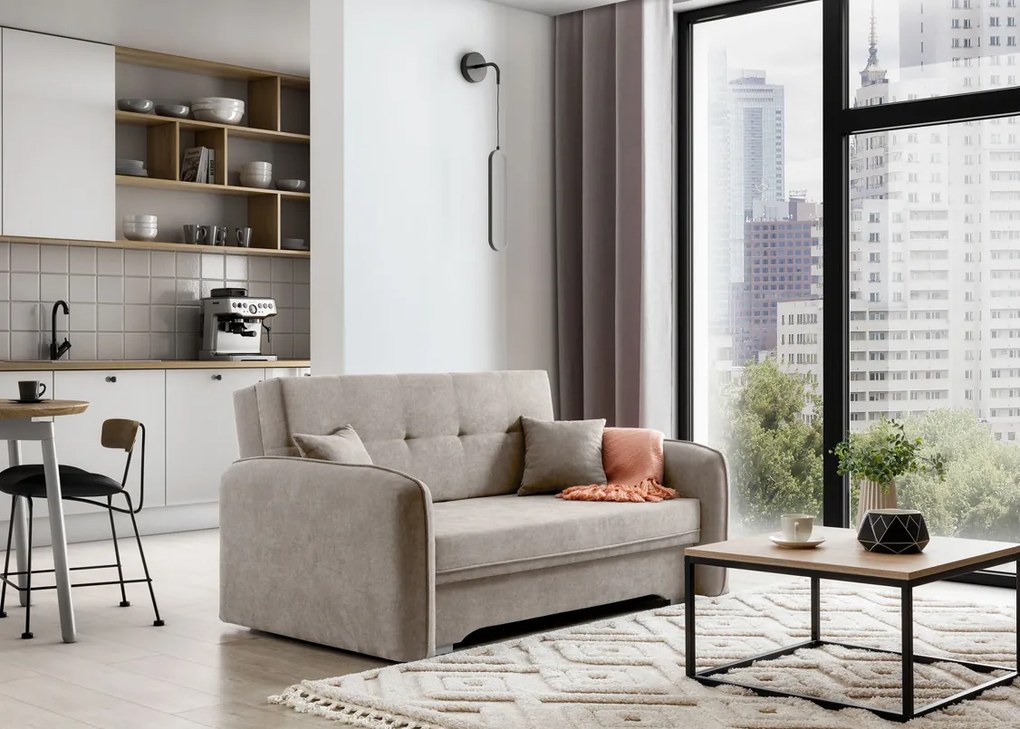 OFERTA Canapea extensibila 2 locuri LAINE, bej II calitate