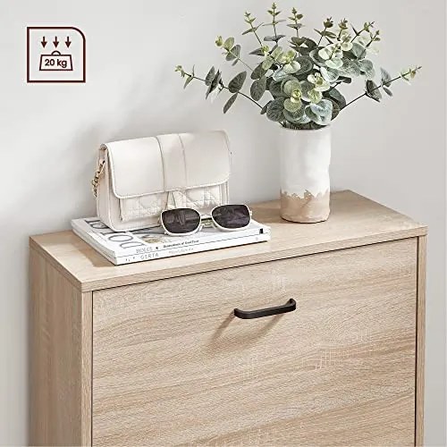 Pantofar cu 6 rafturi, PAL melaminat, natural, Vasagle