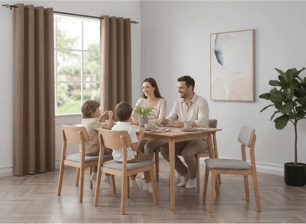 Draperie opaca DUNES VELVET 140x250 cm, bej-maro Agatat: Inele metalice