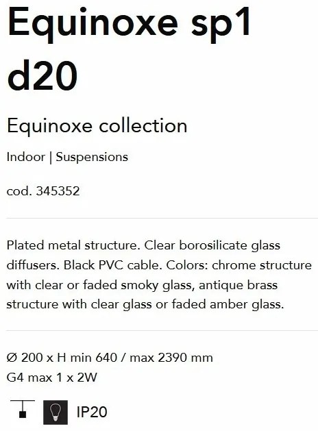 Pendul EQUINOXE SP1 D20 antique brass/ faded amber