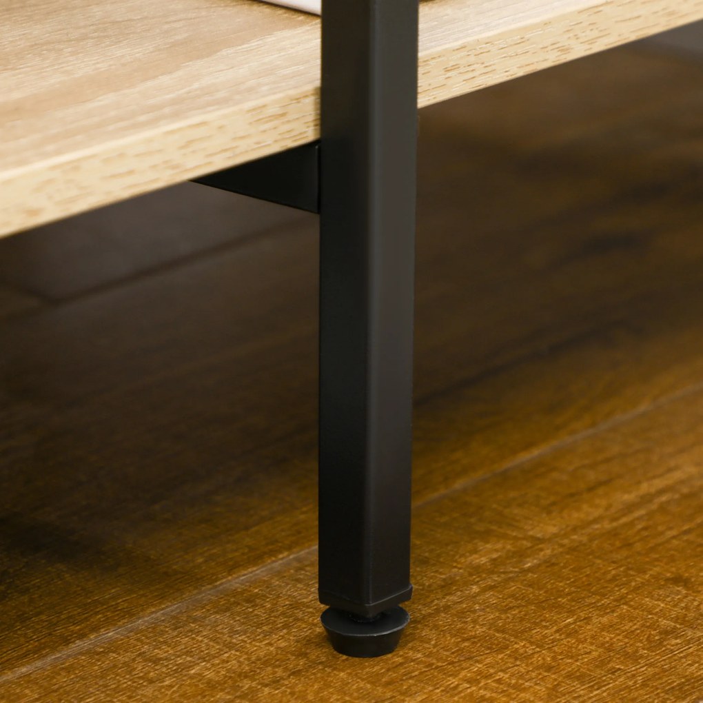 HOMCOM Penderie suport pentru haine de stil industrial din metal cu grindă și 4 rafturi, dim. 100L x 46L x 170,5H cm | Aosom Romania