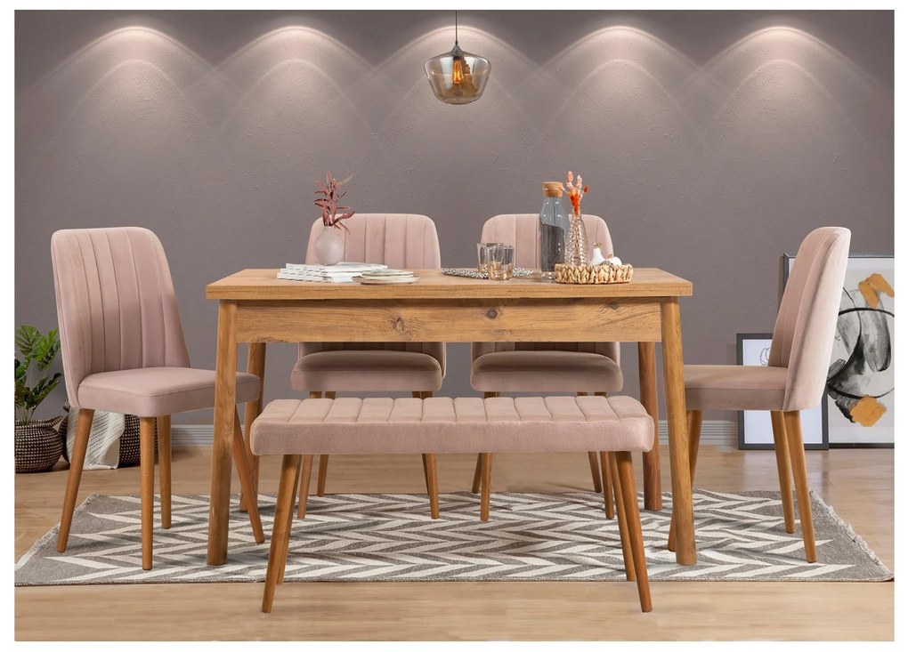 Set masă scaune Costareka (pentru persoane) (Pin atlantic + piatră). 1106421