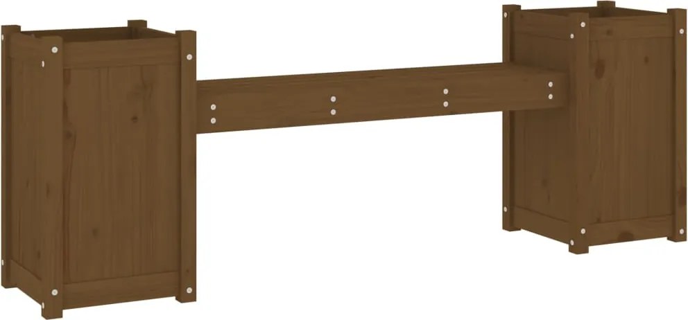 vidaXL Banchetă cu jardiniere, maro miere, 180x36x63cm, lemn masiv pin