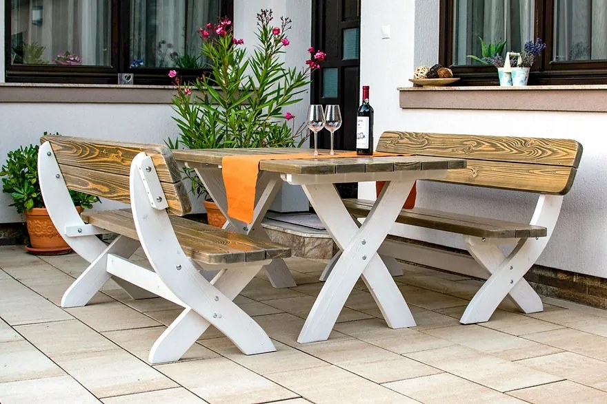Set mobilier gradina Wien, 160 cm, verde oliv, 6 pers.
