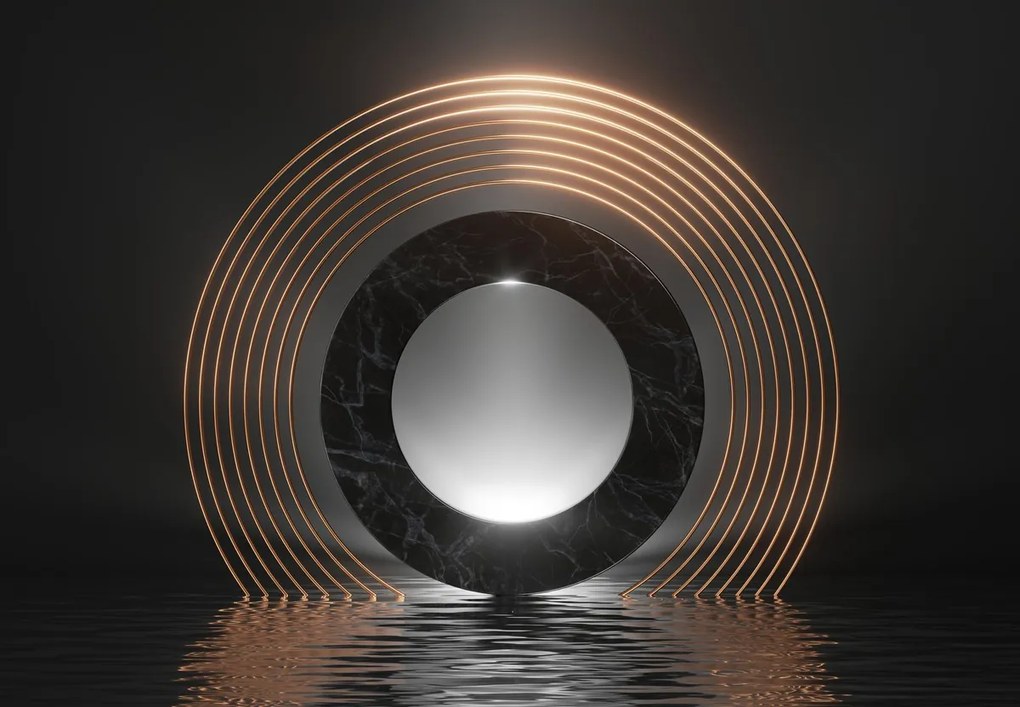 Fototapet - Abstracție, luna deasupra apei (147x102 cm)