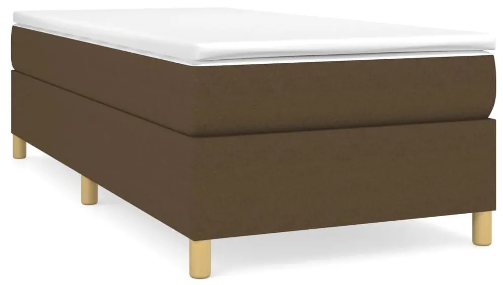 3120932 vidaXL Cadru de pat box spring, maro închis, 90x200 cm, textil