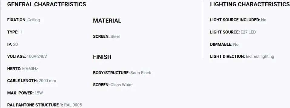 Lustra suspendata metal TATAWIN M 3L negru, alb