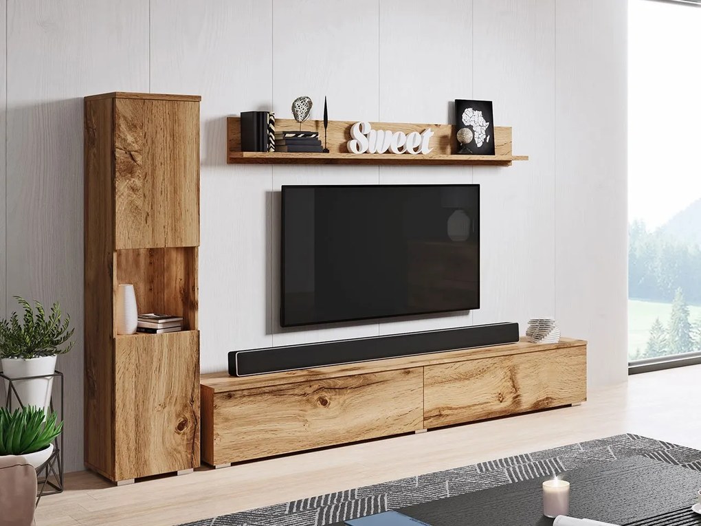 Mobilier living Nova BR (Stejar wotan) (fără iluminat). 1060050
