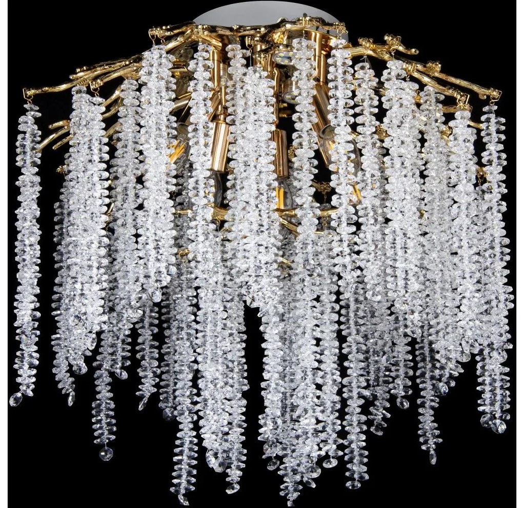 Lustră aplicată 6xE14/60W/230V + 3xLED/3W, Ø 54 cm, auriu