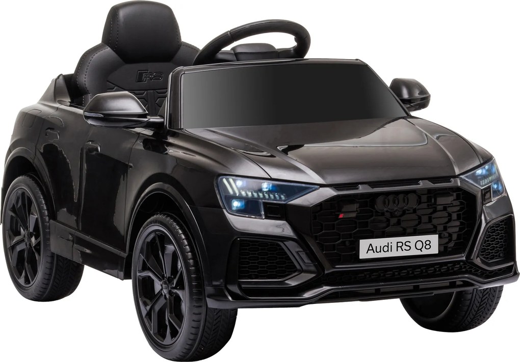 HOMCOM Mașină Electrică pentru Copii Audi RS Q8, 6V, 2 Motoare, Telecomandă, PP, 101x62x51 cm, Negru | Aosom Romania