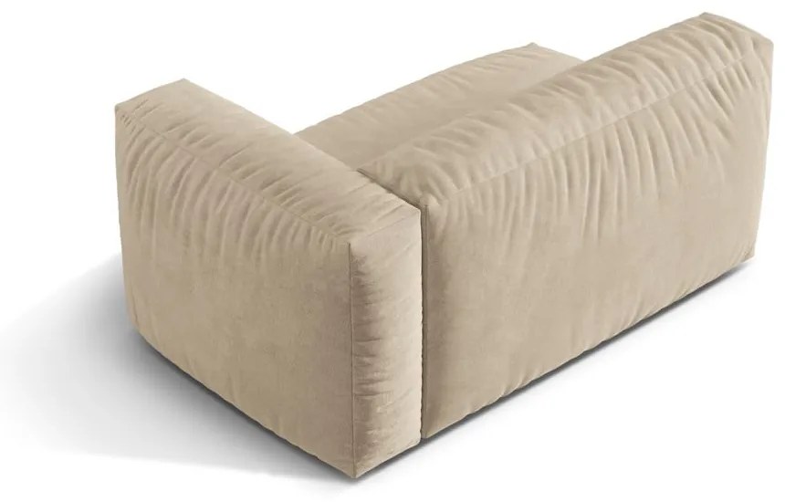 Modul pentru canapea modulară bej cu tapițerie din catifea (cu colț pe partea dreaptă) Martina – Micadoni