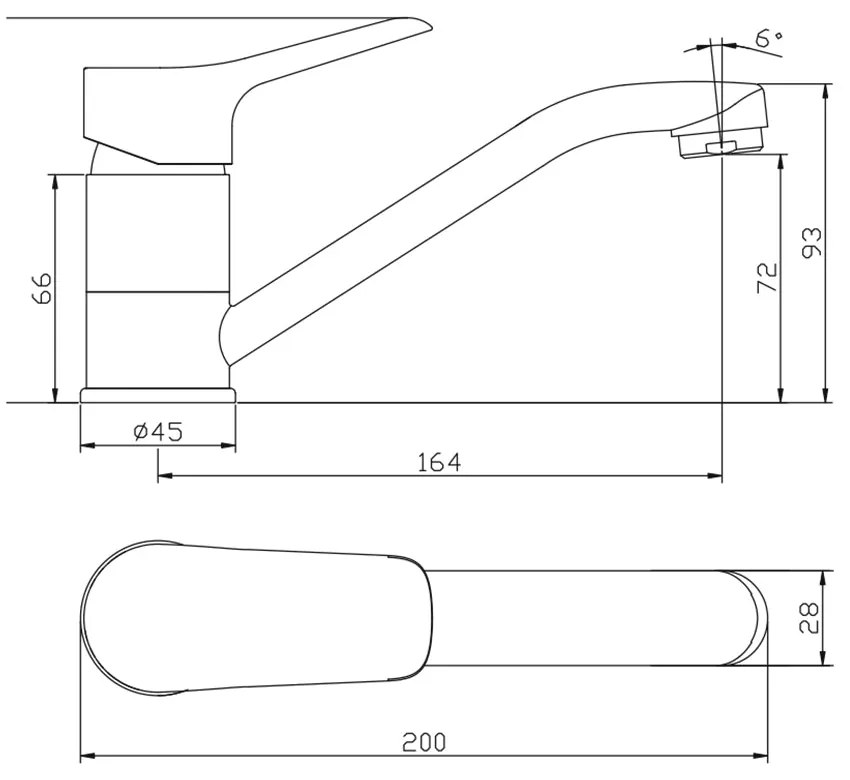 Baterie Bucatarie Sanobi Lotus, pipa medie, Argintiu, cartus ceramic D 35 mm