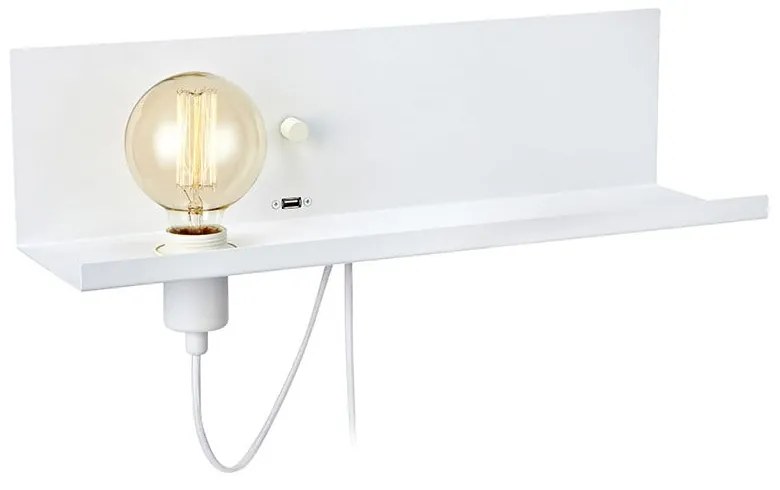 Aplică perete cu stație de încărcare USB Markslöjd Multi, alb