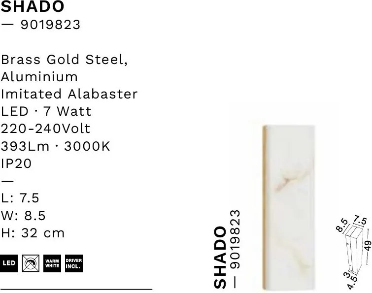 Aplica de perete LED design decorativ SHADO L-32cm