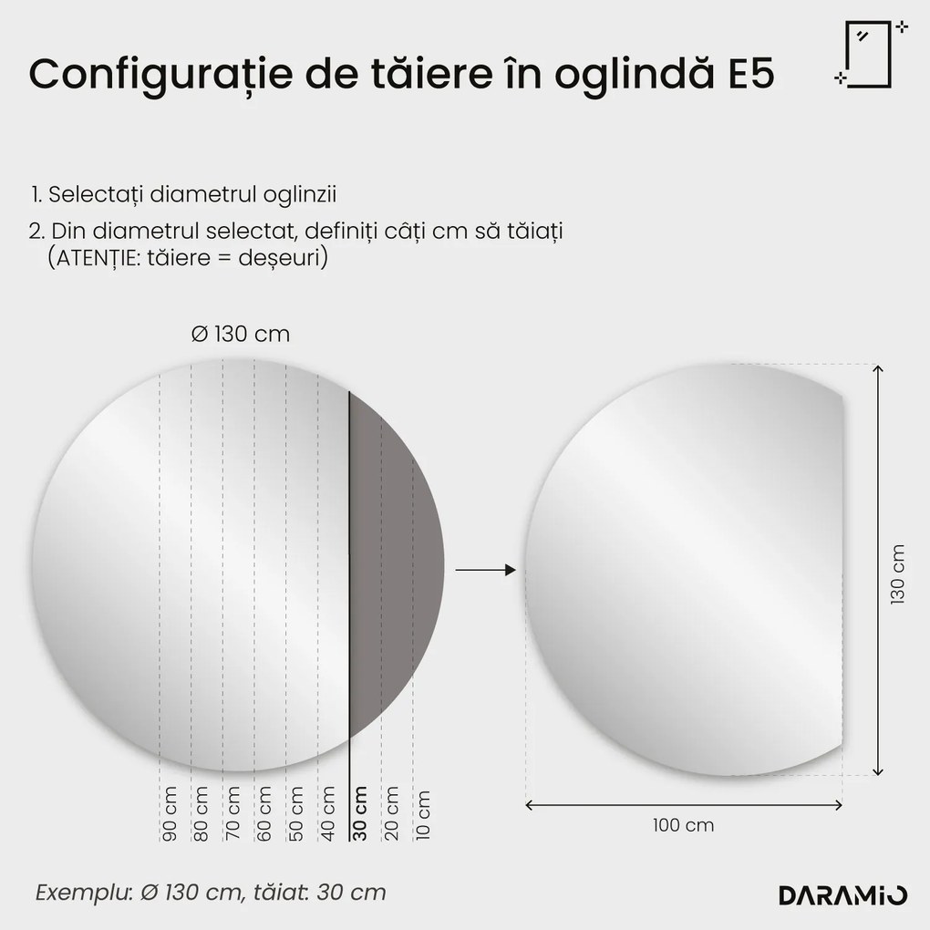 Oglindă rotundă cu iluminare LED E5