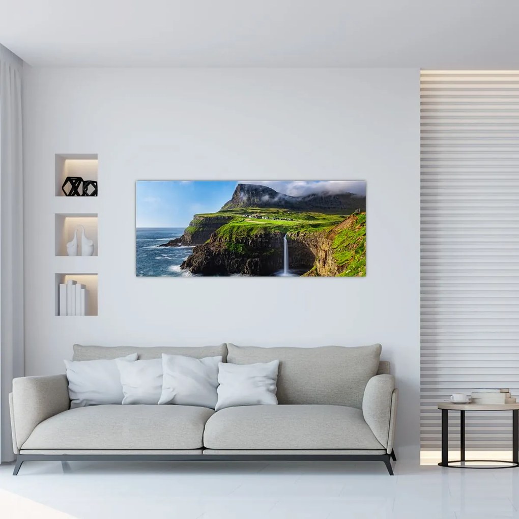 Tablou - Cascada Múlafossur (120x50 cm)