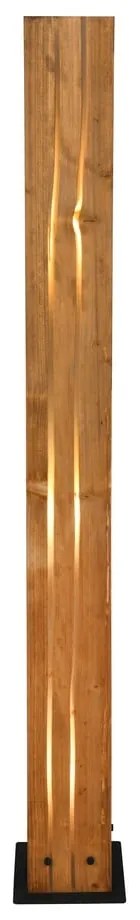 Lampadar negru/în culoare naturală cu abajur din lemn (înălțime 121 cm) Karuni – Trio