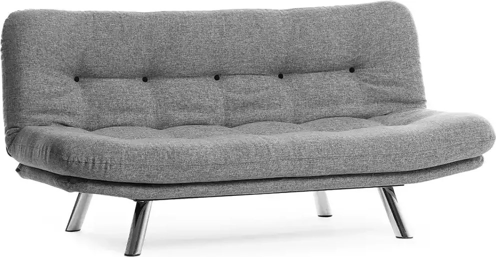 Canapea extensibila 3 locuri living, 180x110 cm – stofa, gri – Merburn