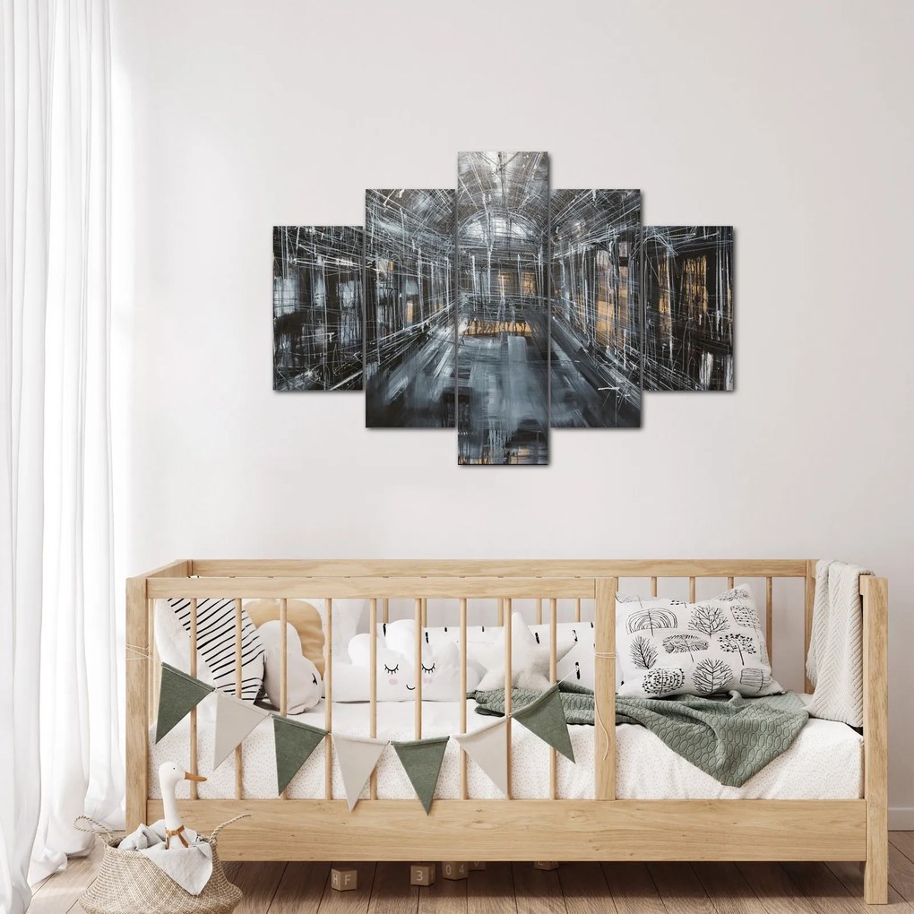 Tablou cu u interiorul clădirii vechi (150x105 cm)