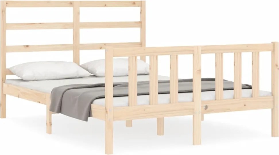 vidaXL Cadru de pat fără saltea, 120x200 cm, lemn masiv pin