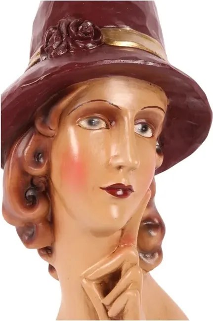 Bust decorativ din polirășină, maro, 44,5 x 20 x 12 cm, „Clio”