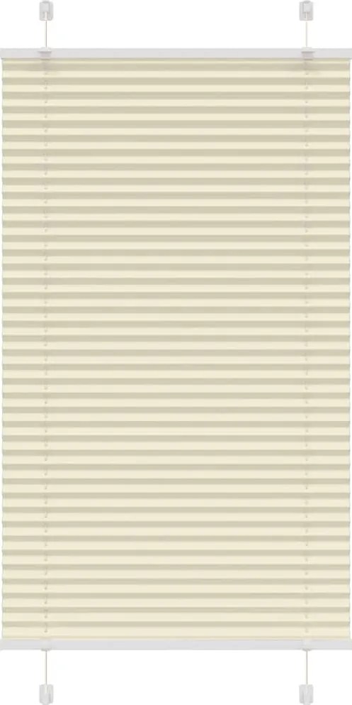 vidaXL Jaluzea plisată Crem 75x100cm Lățime țesătură 74,4 cm