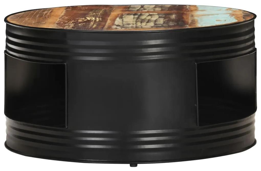 321934 vidaXL Măsuță de cafea, negru, 68 x 68 x 36 cm, lemn masiv reciclat
