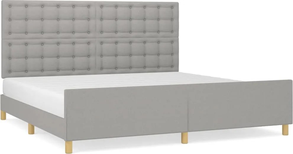 vidaXL Cadru de pat fără saltea, gri deschis, 200x200 cm, textil