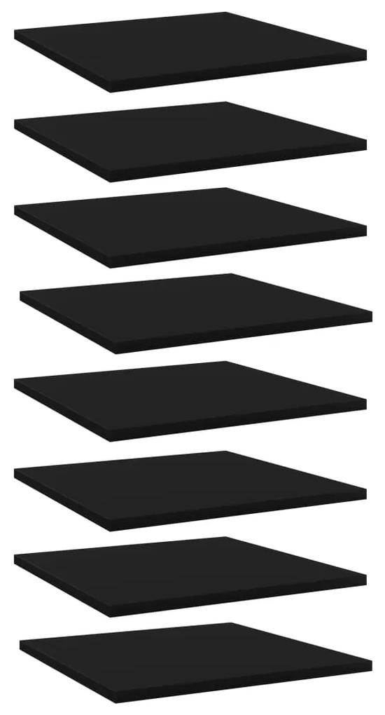 Placi pentru biblioteca, 8 buc., negru, 40 x 40 x 1,5 cm, PAL 8, Negru, 40 x 40 x 1.5 cm