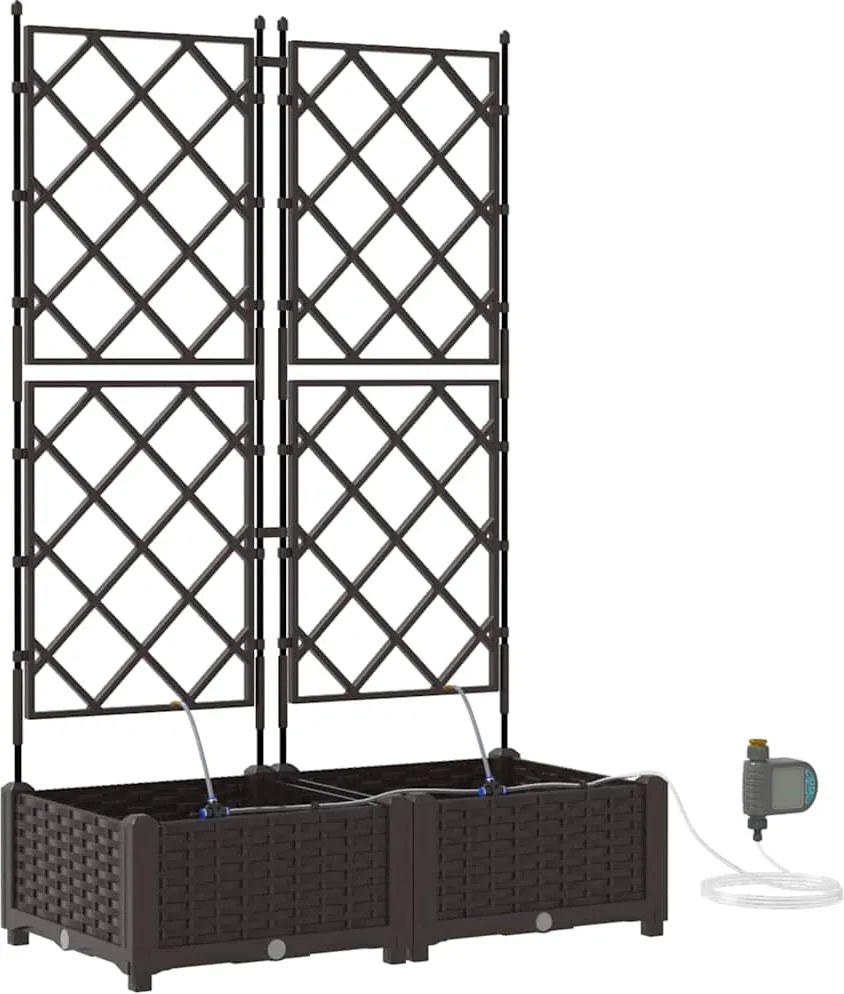 vidaXL Vază pentru Grădină 2 pcs Maro Oțel